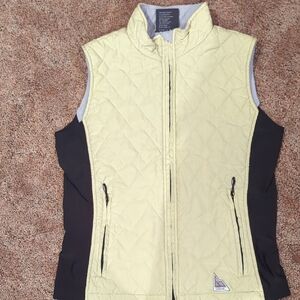 Women's Quilted Vest - Light Yellow and Black